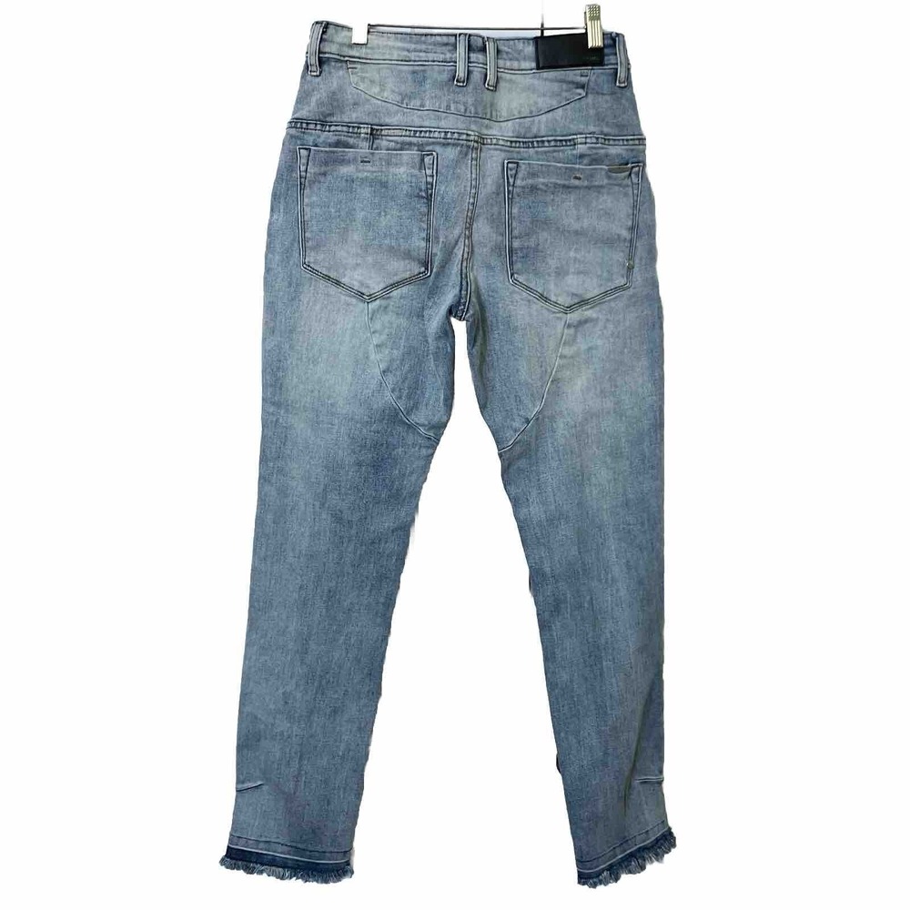 Kollar 967 Cobains Classic‎ Blue Jeans Distressed Skinny Slim Raw Hem